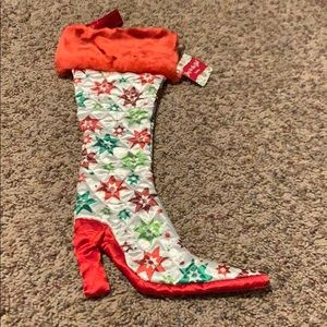 High heel boot shaped Christmas stocking